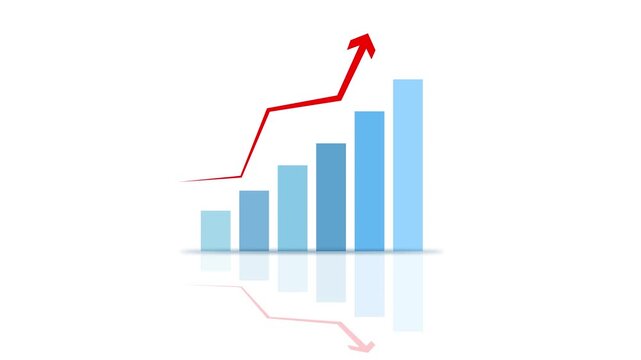 grafico economia, istogrammi, statistiche. allusive graph chart showing marketing sales profit increasing. 4k