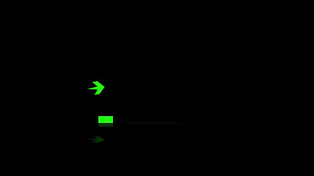 Green color up and down business graph chart with growing business concept. Bar chart animation with decreasing trend perfect for financial downturn.