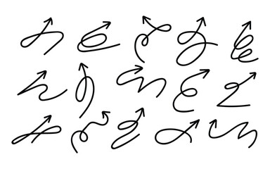 Hand Drawn Doodle Arrows icon vector. Elegant Comic arrows Elements. directions and indicating movement symbol. vector illustration.