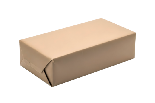Brown paper package isolated on transparent background