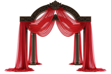 Elegant wedding archway isolated on transparent background