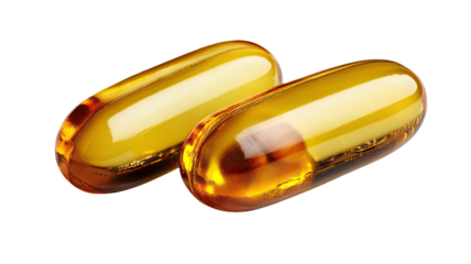 Yellow fish oil capsules of cod liver oil supplement isolated for health