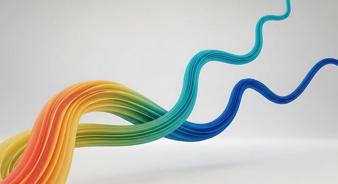 Dynamic colorful flowing ribbons creating modern abstract design for vibrant presentations, websites, and marketing materials with eye-catching appeal