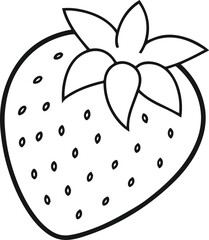 strawberry outline vector illustration line art
