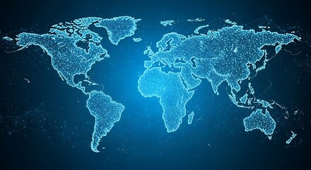 Stunning global network visualization with interconnected dots showcasing worldwide connectivity and digital communication, perfect for technology and business contexts