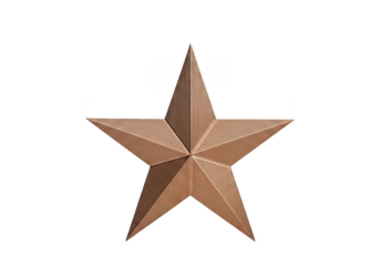 Bronze star isolated on transparent background