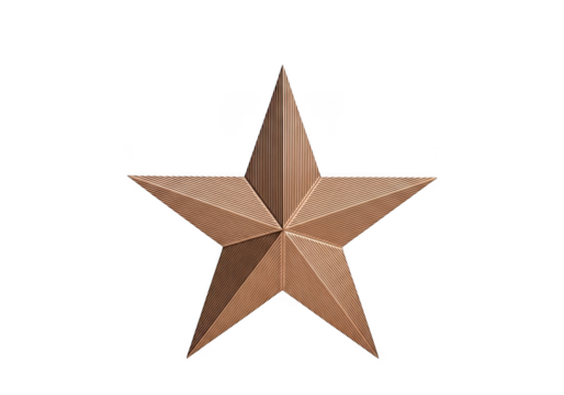 Bronze star isolated on transparent background