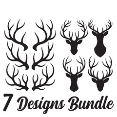 Deer & Antlers eps File Bundle 2 .