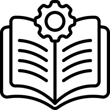 Black guide book icon - outline