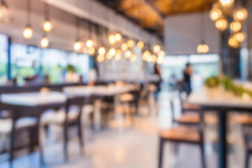 Blurred background of restaurant or coffee shop
