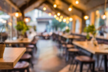 Blurred background of restaurant or coffee shop