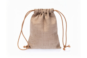 Cloth bag isolated on white background.
