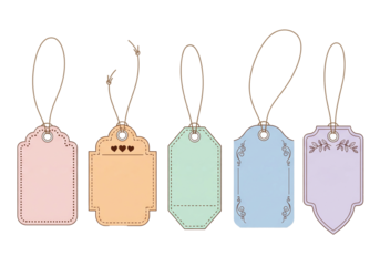 Pastel Gift Tag Set Vintage Style