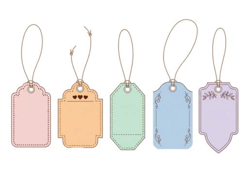 Pastel Gift Tag Set Vintage Style