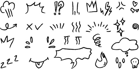 Hand-drawn burst ray big set. Chalk textured kids' freehand starburst 