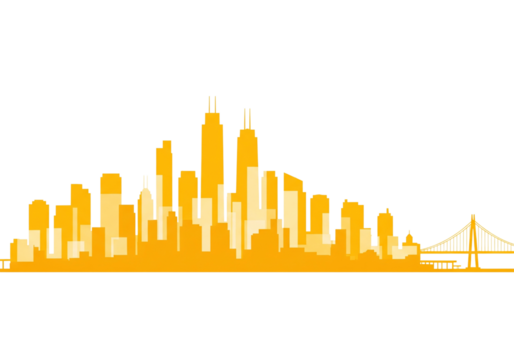 Skyline Orange Silhouette - Powered by Adobe