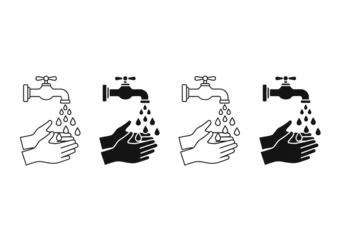 Hand Washing Icon Set