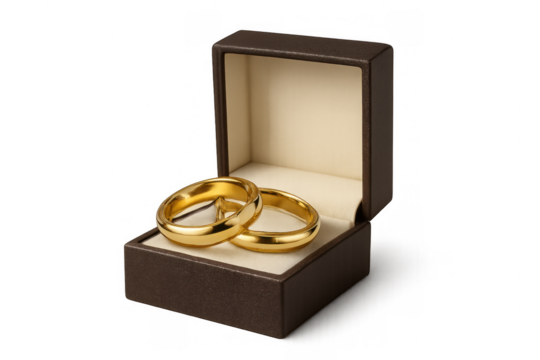 Gold wedding rings resting in an open jewelry box illustrating commitment, marriage, and engagement for a lasting relationship