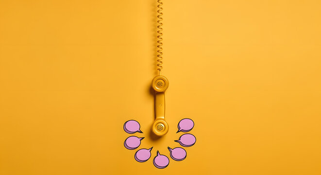 Speech bubbles around phone , Talk, Communication, Conversation