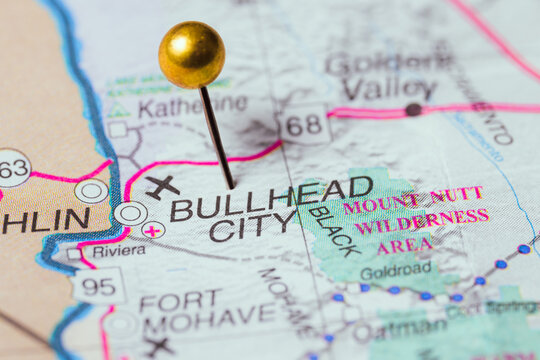 Bullhead City, AZ Arizona USA, US Map Pin, City Location, Travel Destination, Navigation
