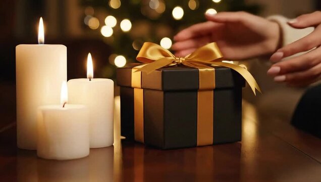 kwanzaa festive holiday candles gift box warm cozy ambience