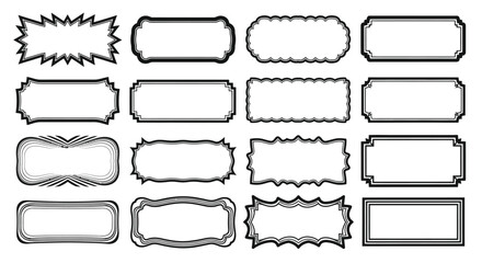 Obraz premium Vector frames set decorative borders label design elements collection