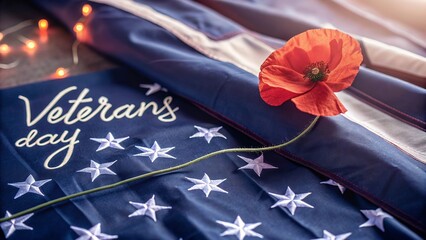 Veterans Day, Folded American Flag With Brilliant Colors Symbolizing Honor Duty Freedom And National Pride.