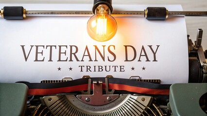 Veterans Day, Vintage Typewriter Symbolizing History Memory Heritage Storytelling Creativity And Legacy.
