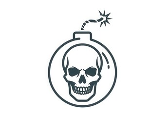 Skull bomb icon danger symbol