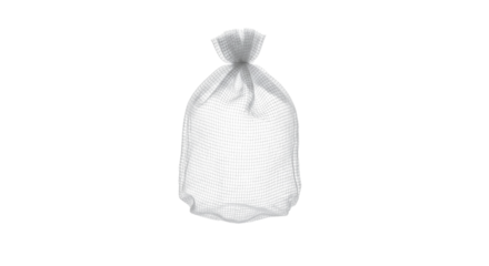 Empty net bag isolated on transparent background, a versatile and lightweight container for carrying or storing various items with ease