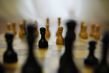 chess board game for ideas and competition and strategy, Planning and Decision concept