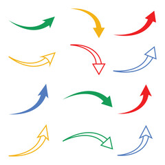 Curve arrow symbol type of growth business success art