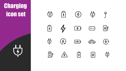 Charging  icon set.
