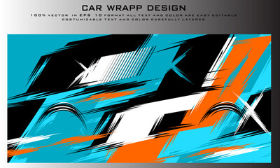 Abstract Racing Car Wrap Design Vector
