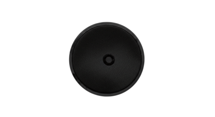 Black charcoal filter isolated on transparent background, designed for air purification, water filtration, and odor absorption, ensuring a clean and healthy environment