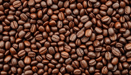 Fototapeta premium Rich brown roasted coffee beans background texture, vector illustration, roasted coffee, bean texture