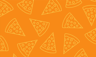 Pizza doodle seamless pattern. Pizza Slice Seamless Pattern Outline ideal for restaurant packaging, menus, and wrapping paper