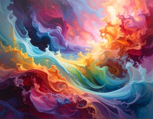 Vibrant abstract art of swirling color, evoking ethereal energy
