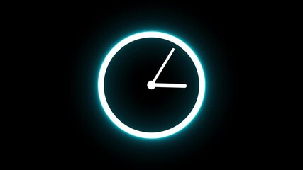 Stopwatch animated icon. Clock with moving arrows. Time run. Cartoon flat animation of UI element available in Abstract stopwatch analog clock icon animation on black background. 4k - Powered by Adobe