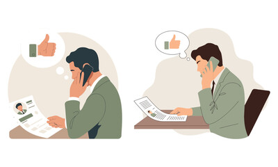 Job applicant receives approval via phone call after resume review, employment.