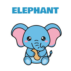 Cute Cartoon Elephant Illustration