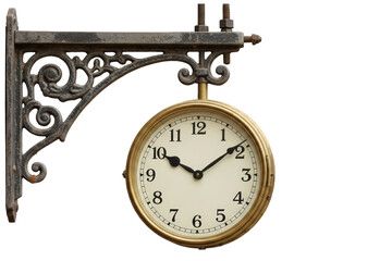 Antique Wall Clock With Roman Numerals On A Transparent Background