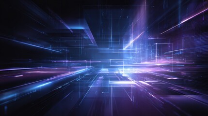 Obraz premium Futuristic abstract background with vibrant colors and glowing lines, perfect for digital designs and tech projects.
