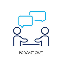 Podcast chat thin line icons. Original vector illustration.