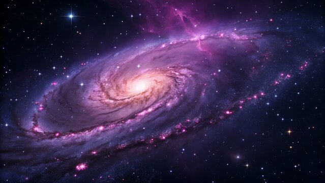 Aweinspiring spiral galaxy with swirling arms of stars and cosmic dust, illuminated by a bright central core, set against a backdrop of distant galaxies and nebulae