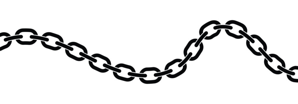 Chain links isolated on white background. Linked Metal Chain. Link chain icon. Vector illustrator