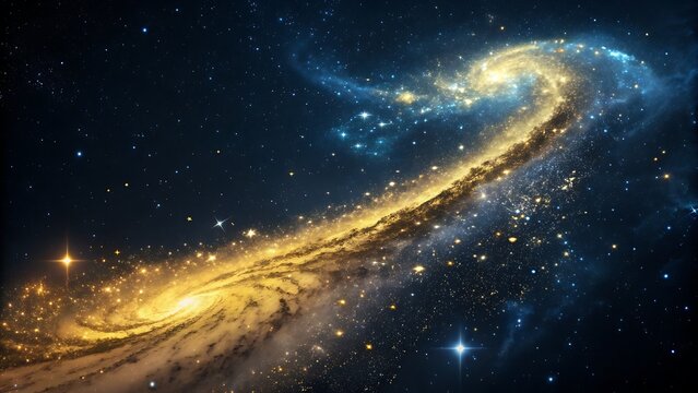 A stunning spiral galaxy with swirling arms of stars and cosmic dust, showcasing the vastness and beauty of the universe, a celestial wonder - Powered by Adobe