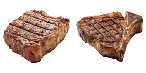Grilled steak cuts, featuring distinct grill marks and a savory appearance. showcasing the deliciousness of a perfectly cooked steak