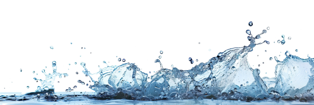 Dynamic water liquid drop splash motion isolated PNG cutout, transparent background