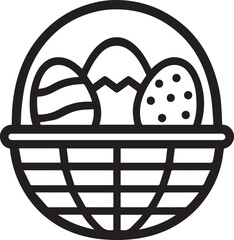 Easter egg baskets icon vector
